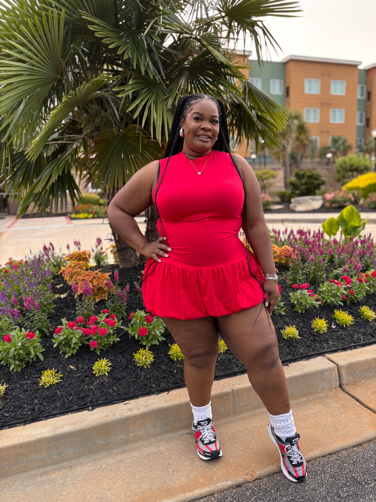 Red Bubble Mini Dress