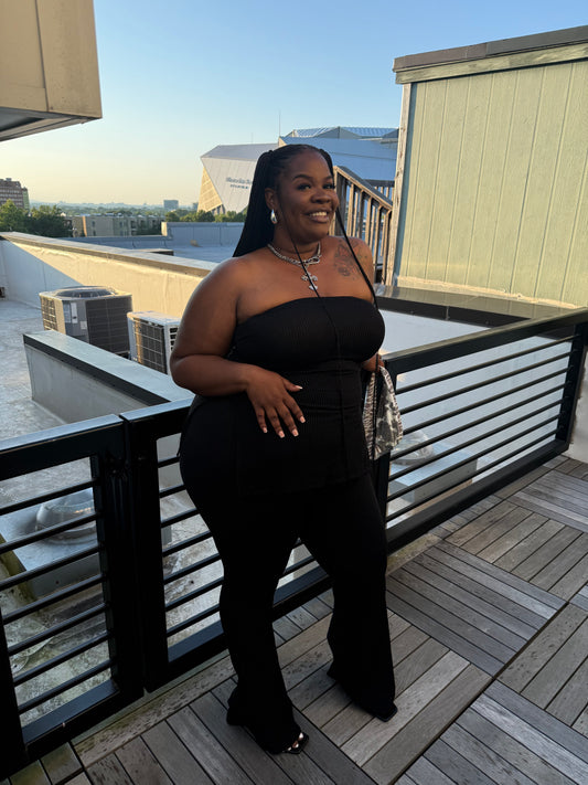 VK Ribbed Tube Top Pant Set