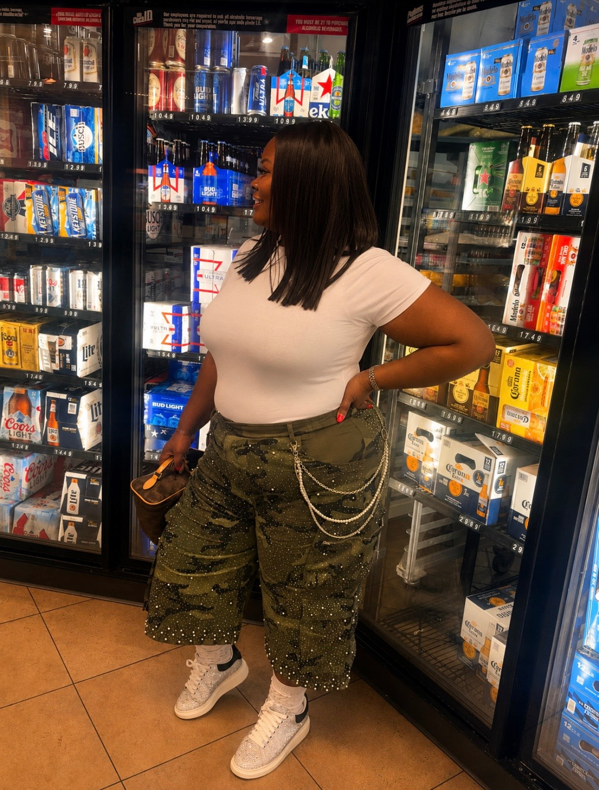 Rhinestone x Pearl Camo Jorts