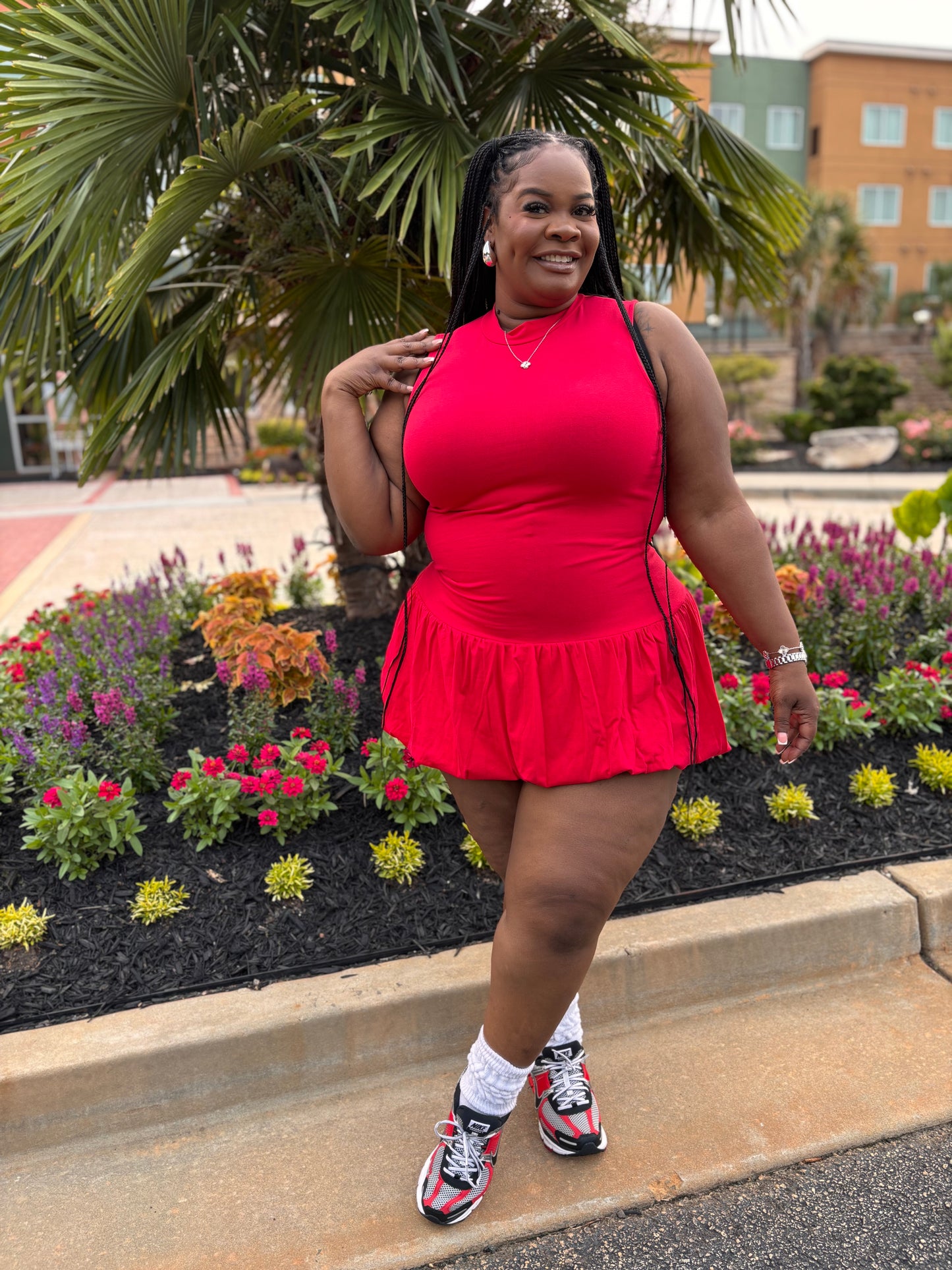 Red Bubble Mini Dress