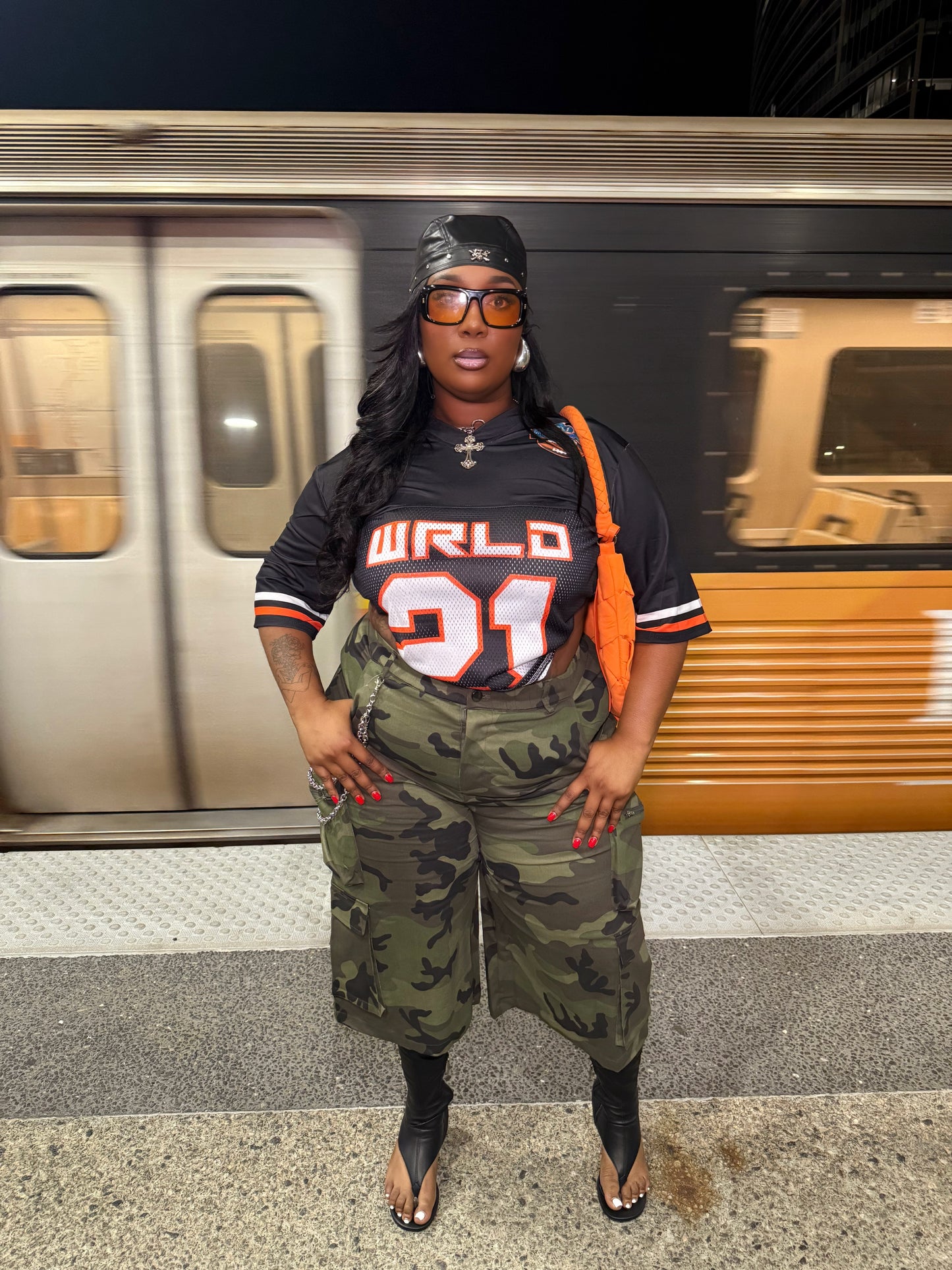 VK Camo Cargo Jorts w Chain