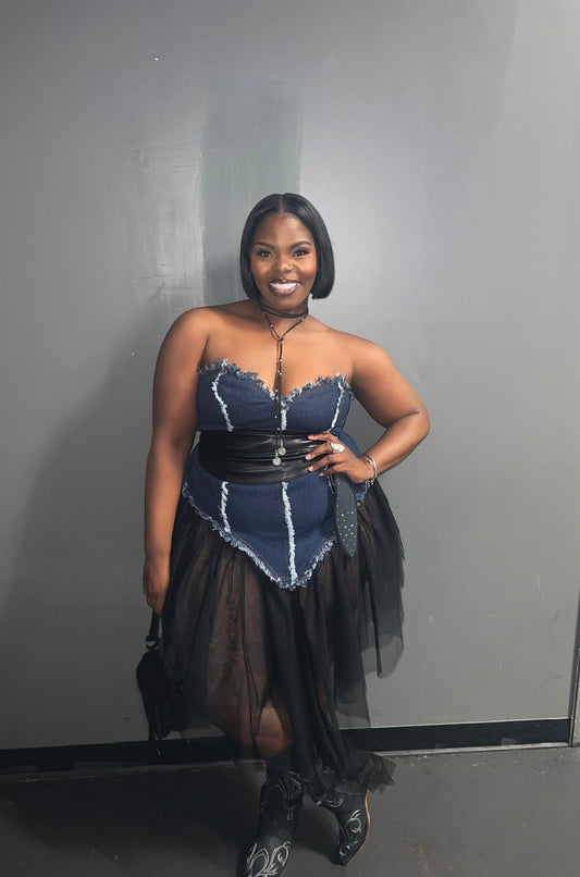 Denim Tulle Dress