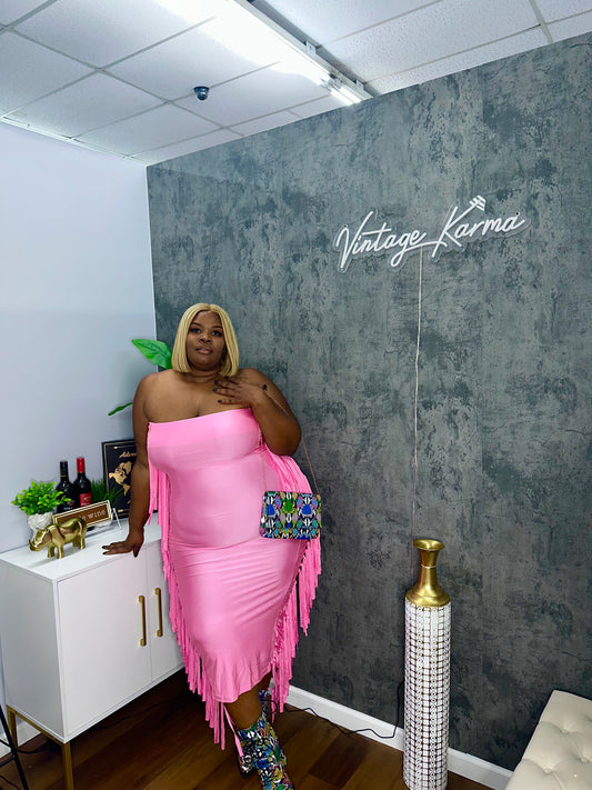 VK Fringe Midi Dress