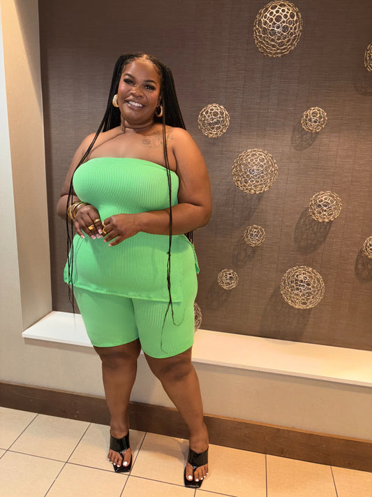 VK Ribbed Tube Top & Short Set