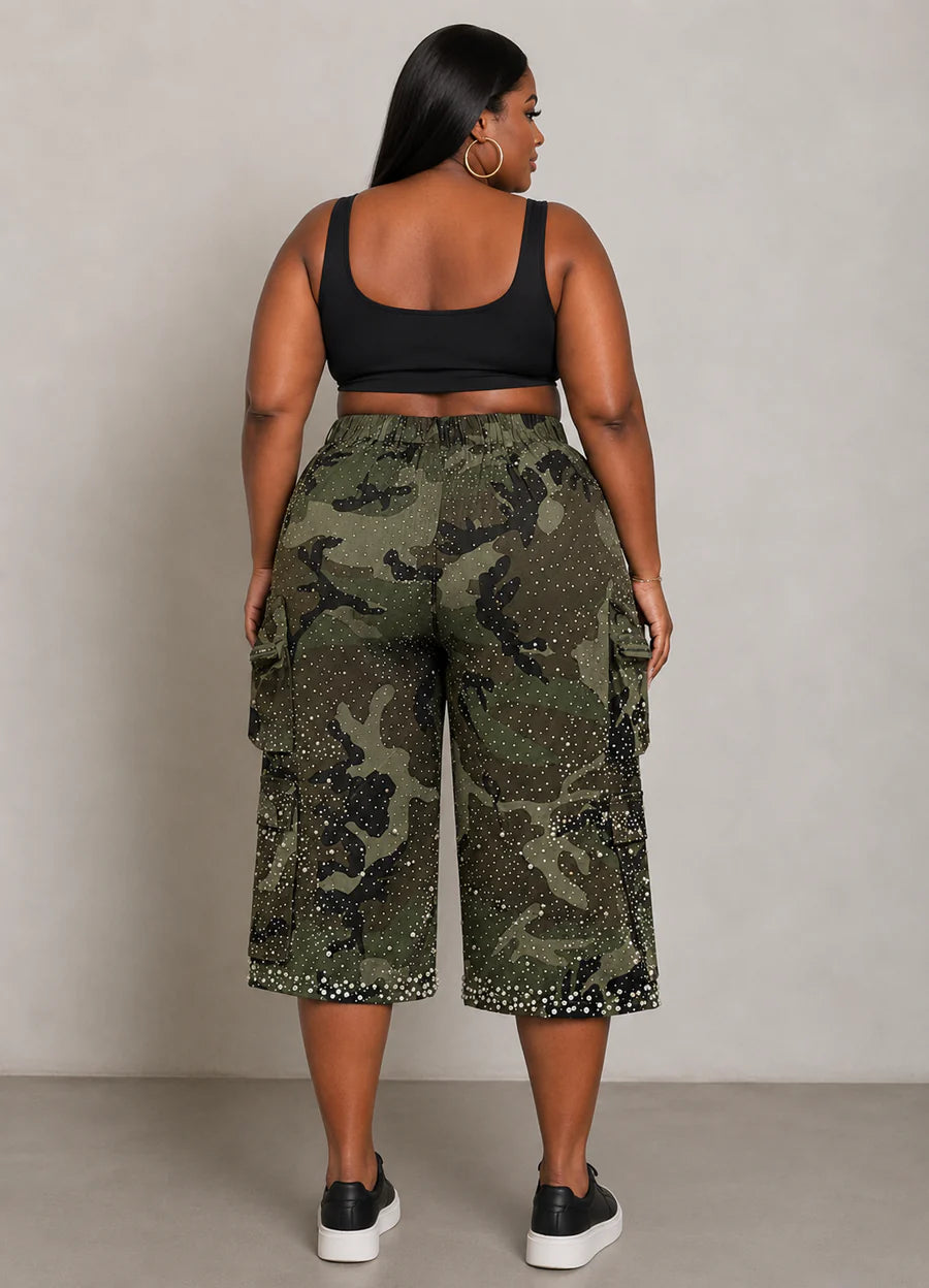 Rhinestone x Pearl Camo Jorts